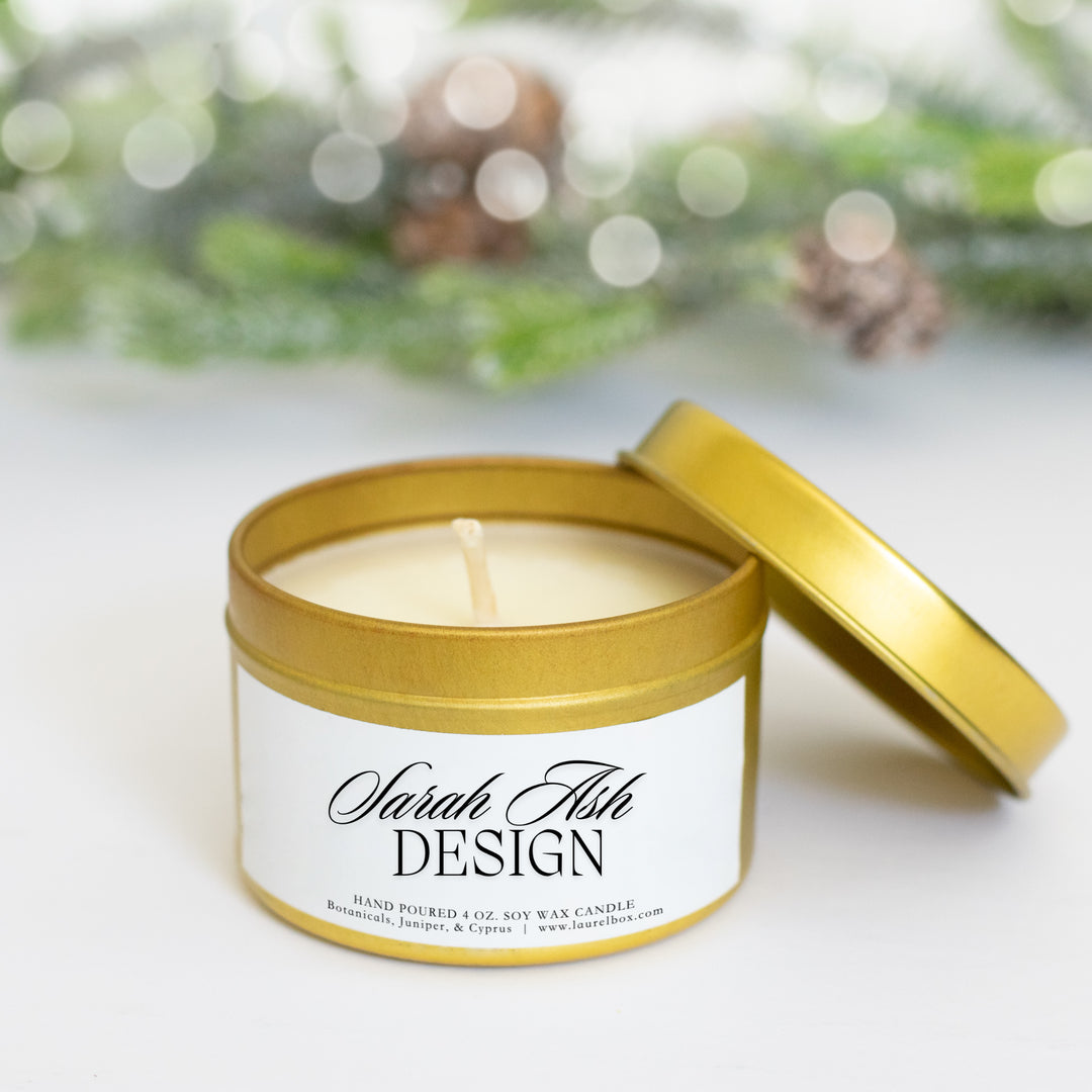 Gold Tin Custom Logo Candle