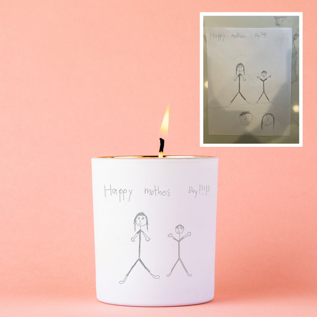 Custom Kid or Family Artwork Candle