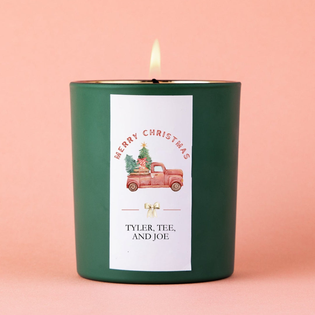 Family Vacation Christmas Candle